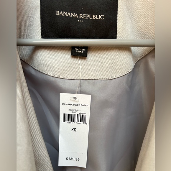 NEW - Banana Republic Soft Trench Coat - Lightweight Jacket - Picture 3 of 3
